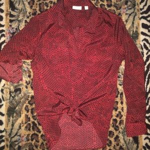 Red python blouse